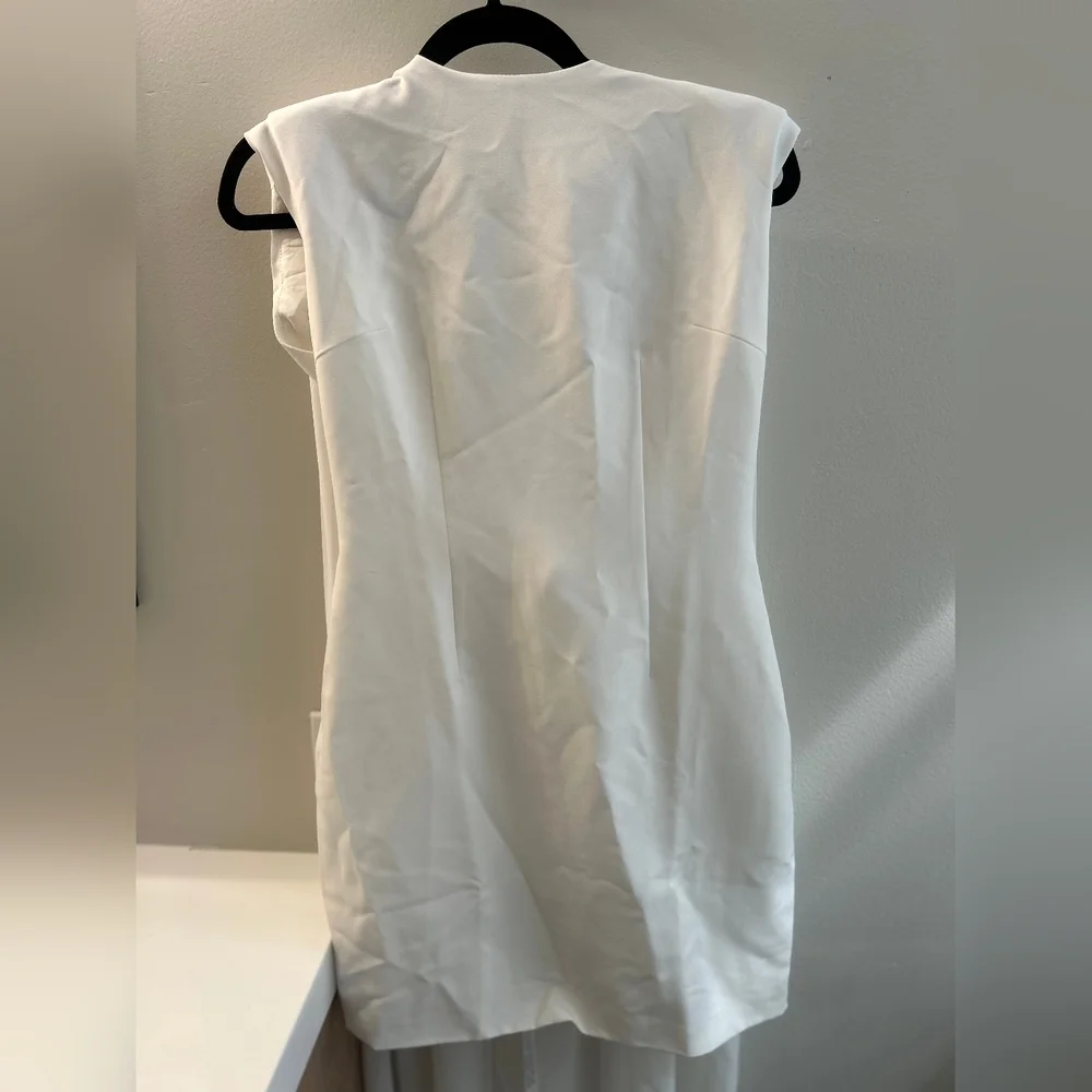 Elysium White Bodycon Mini Dress With Chiffon Cape size 6 in white - Picture 6 of 7